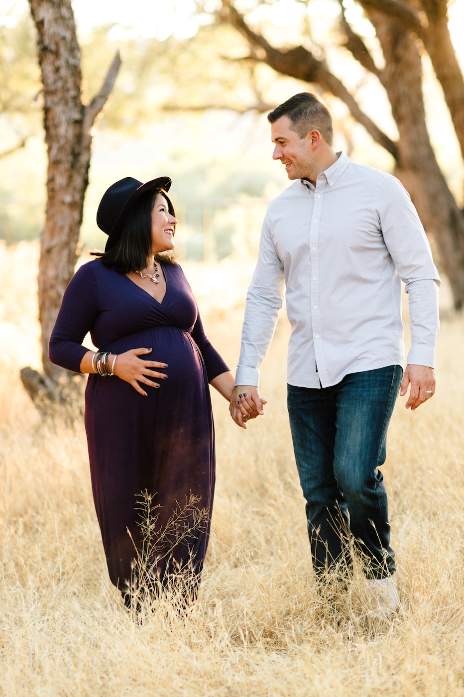 Professional maternity photo of Adrienne and husband