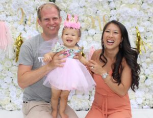 Family photo of Mun-Yee with her husband and daughter
