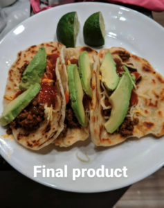 Plate of homemade tacos