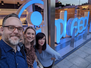 Helen's onboarding week at Indeed with my new boss Bryan and Lauren in my team.